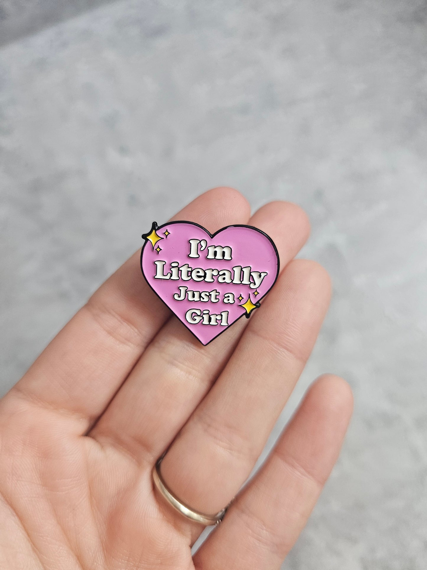 Im literally just a girl Pin Badge