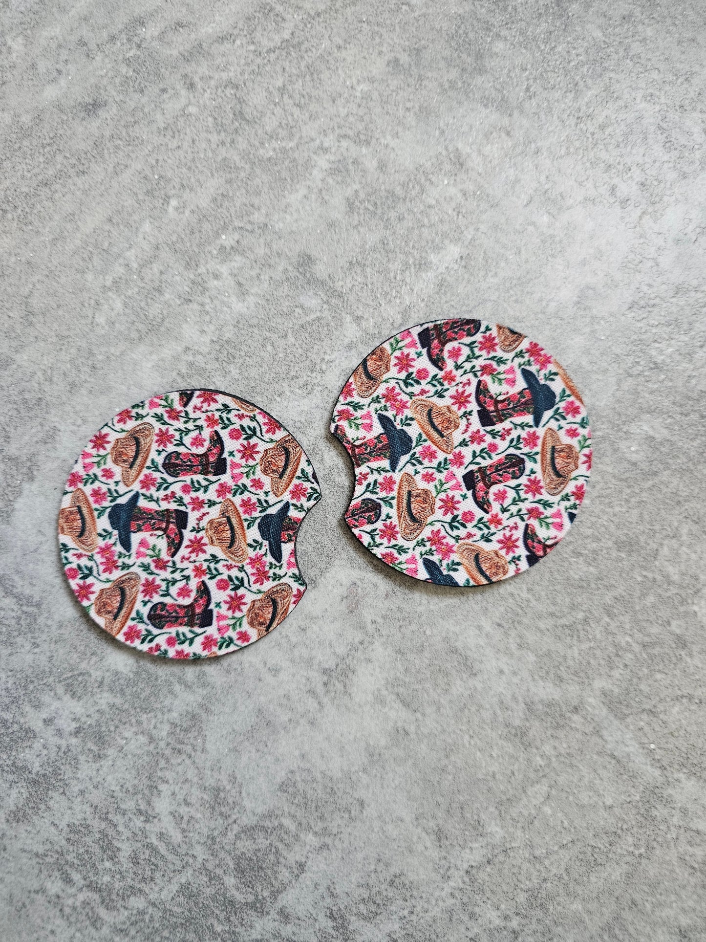 Car coasters, 2 pack of neoprene car coasters for your cup holders.