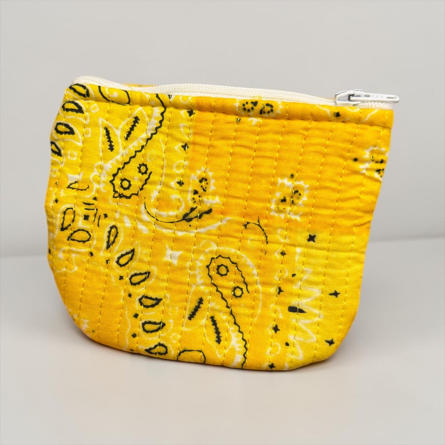 Yellow Paisley Bandana Mini Zip Purse - Penny & Ol