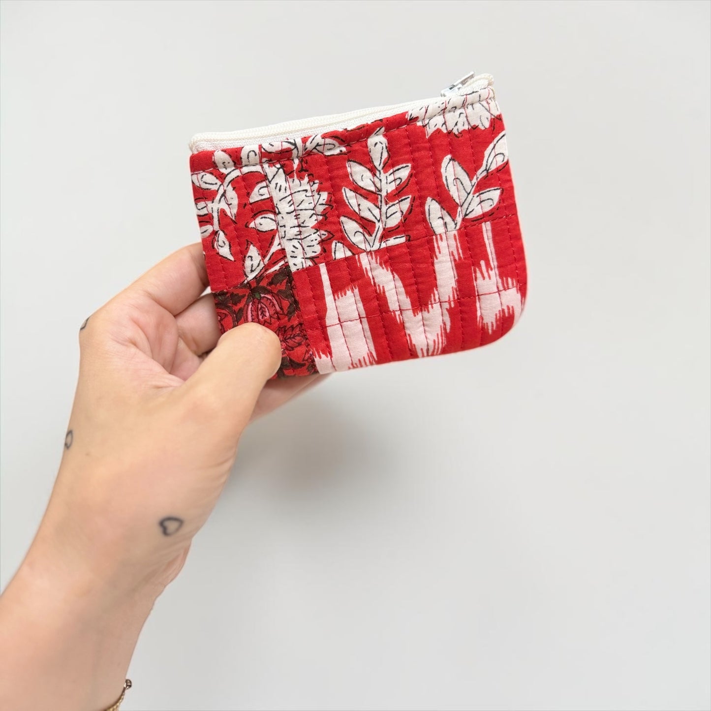 Red Patchwork Mini Zip Purse - Penny & Ol