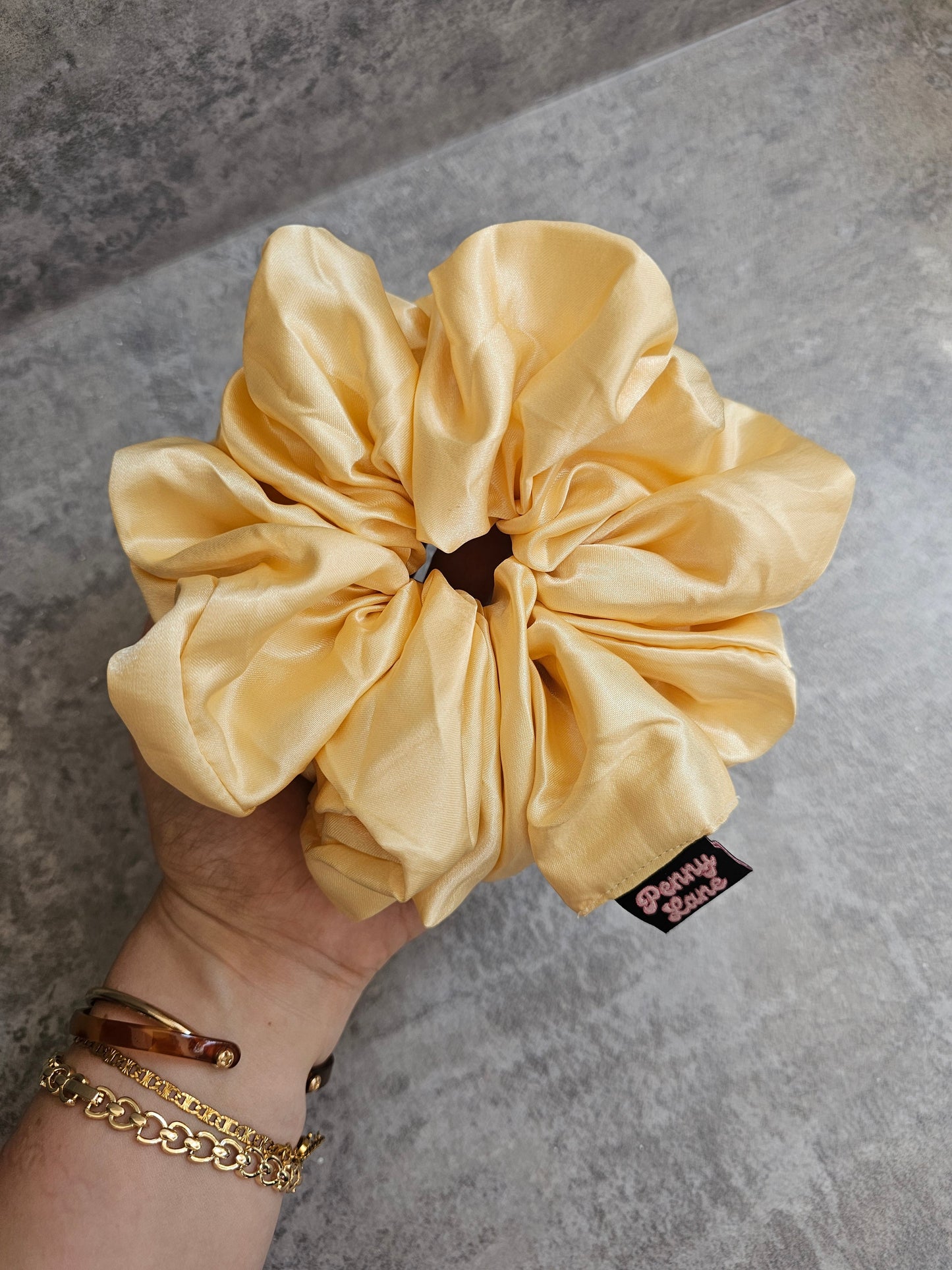 Butter Yellow Solid XL Satin Hair Scrunchie