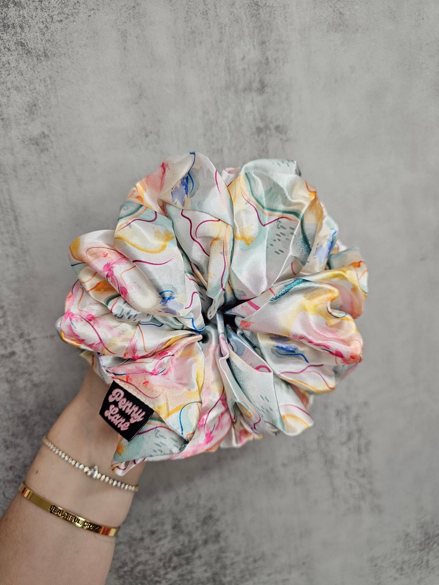 Watercolour Marble XL Satin Hair Scrunchie