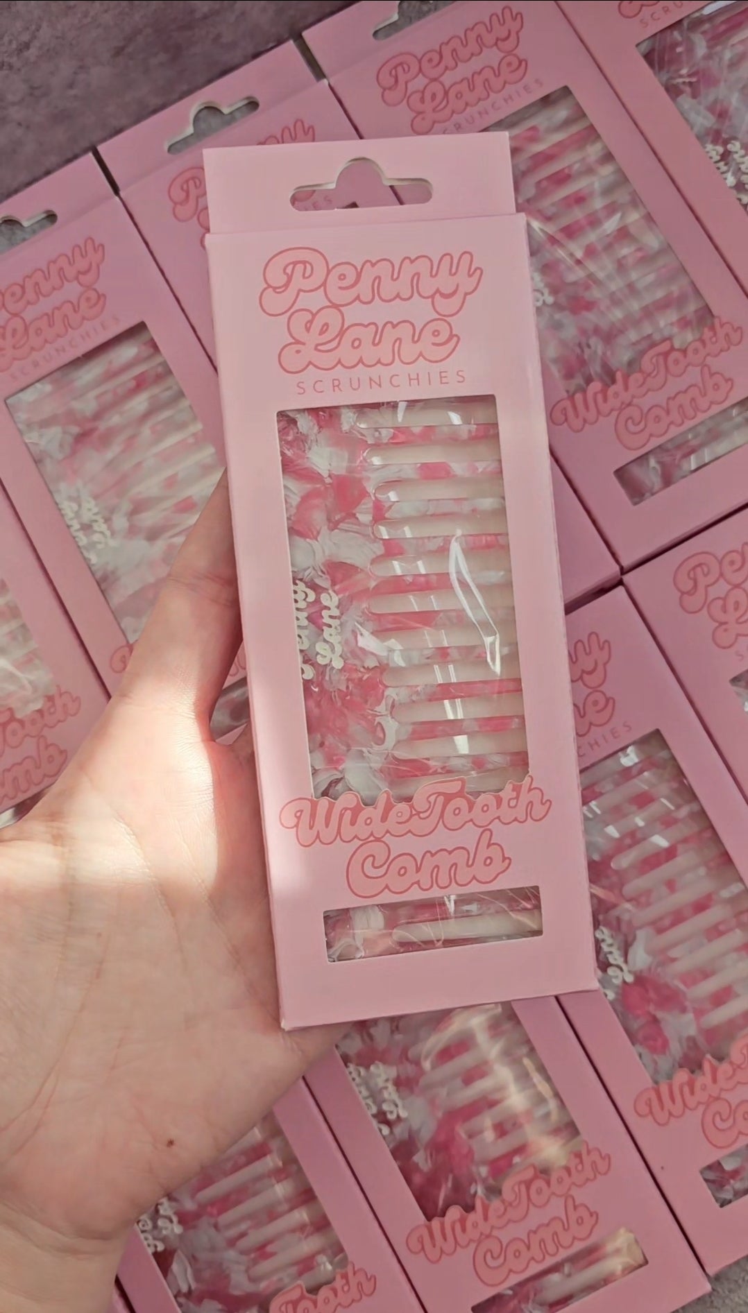 Pink Marble Wave Comb, PLS 100% accetate Comb.