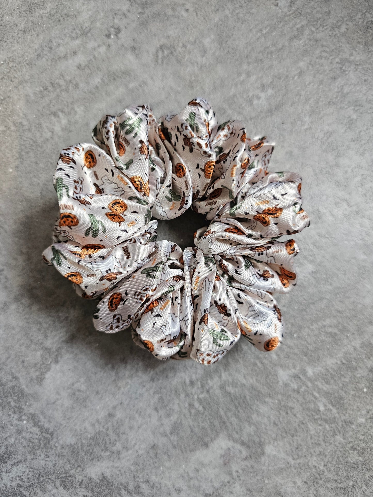 Howdy Ghost Midi Satin Hair Scrunchie