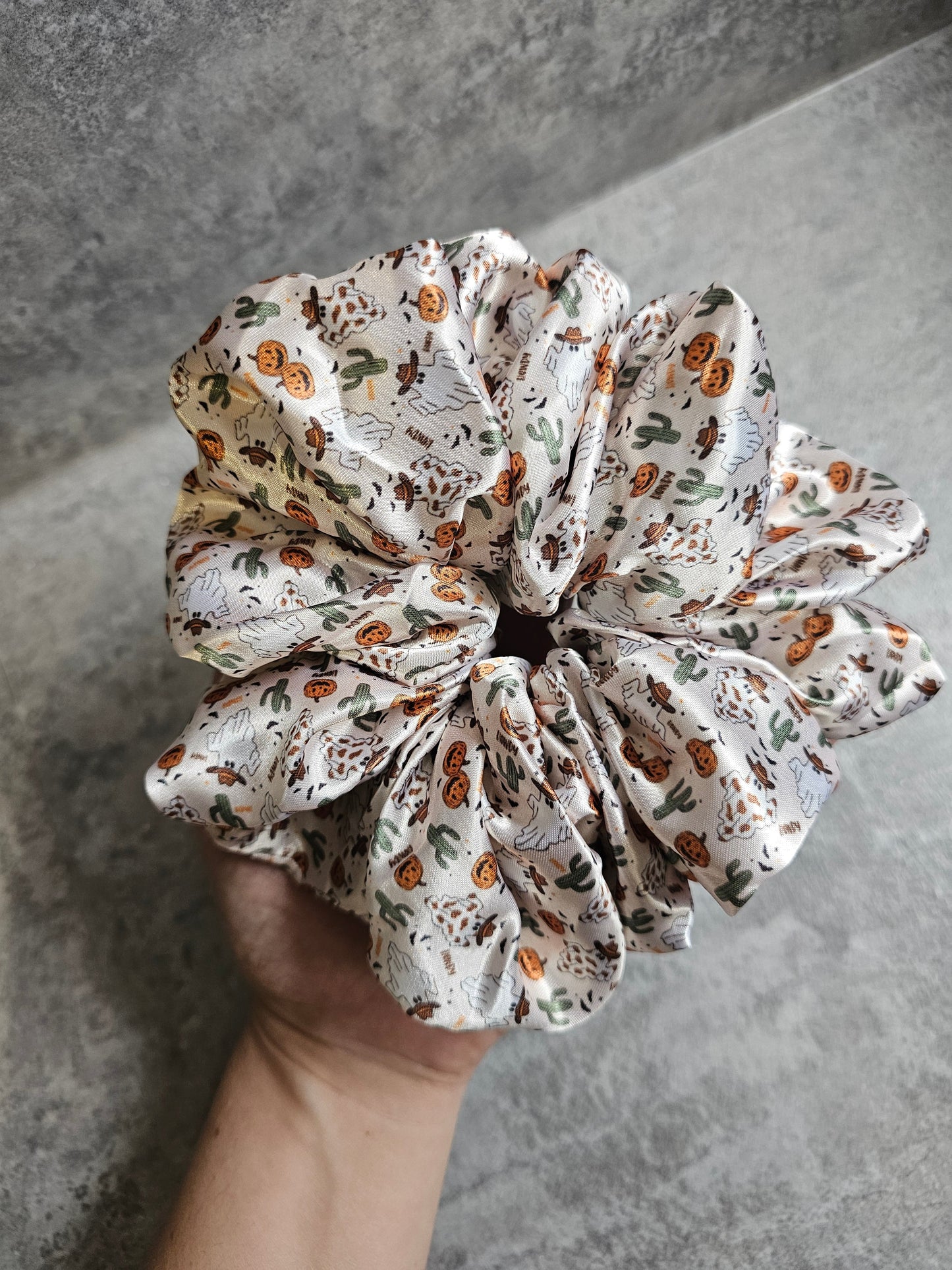 Howdy Ghost XL Satin Hair Scrunchie