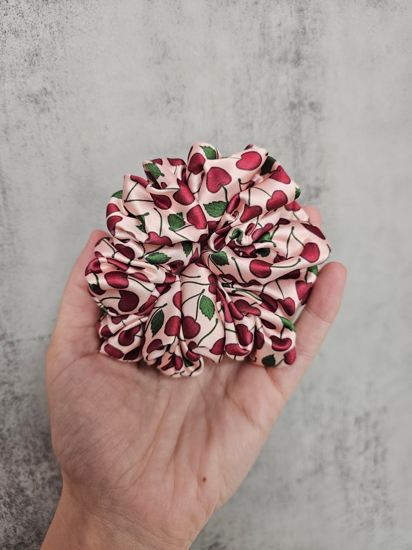 Cherry Bomb Luxury Satin MIDI Hair Scrunchie
