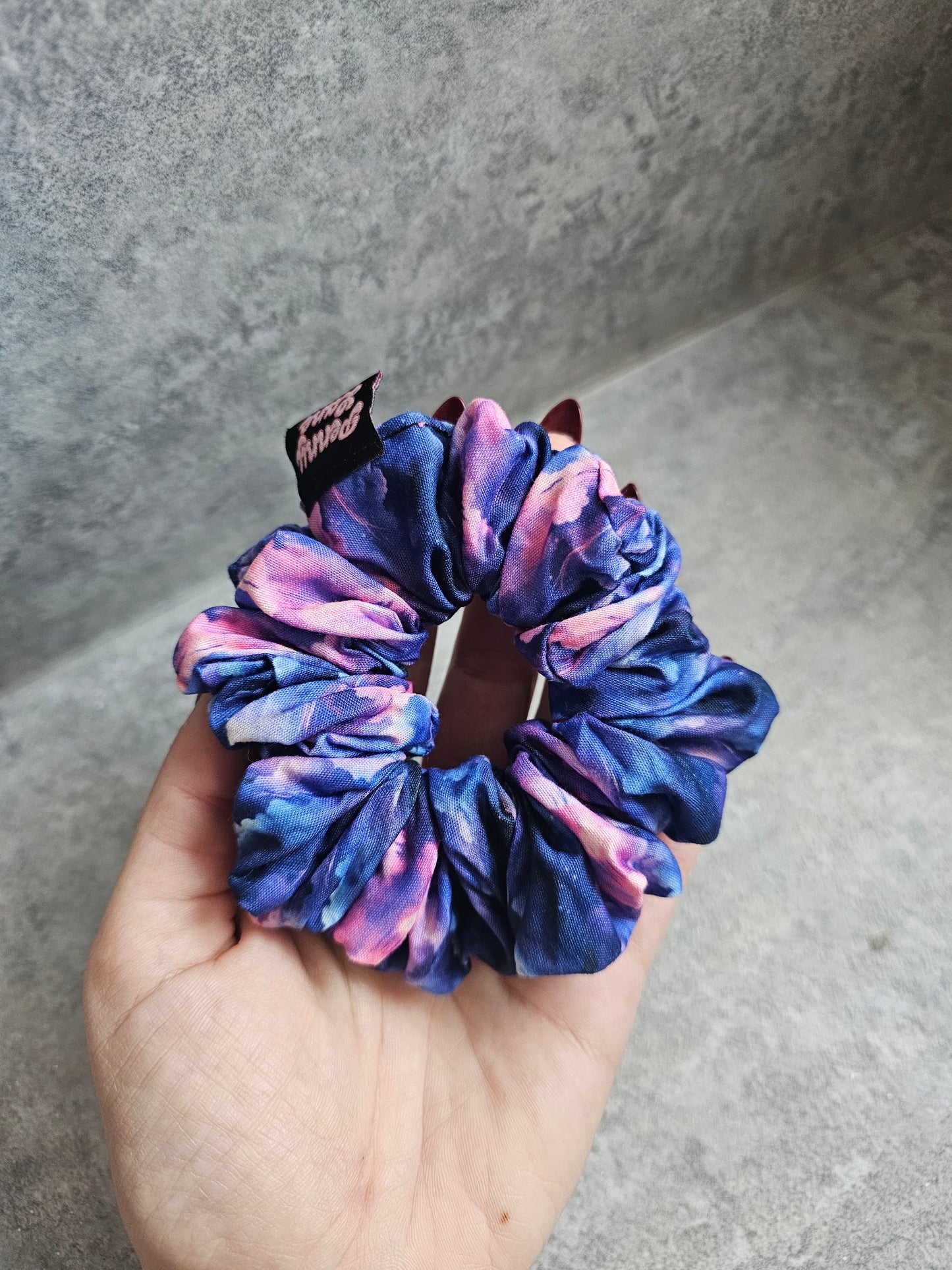Purple Clouds soft cotton blend Midi Hair Scrunchie. Hair accessories, Hair Bobble