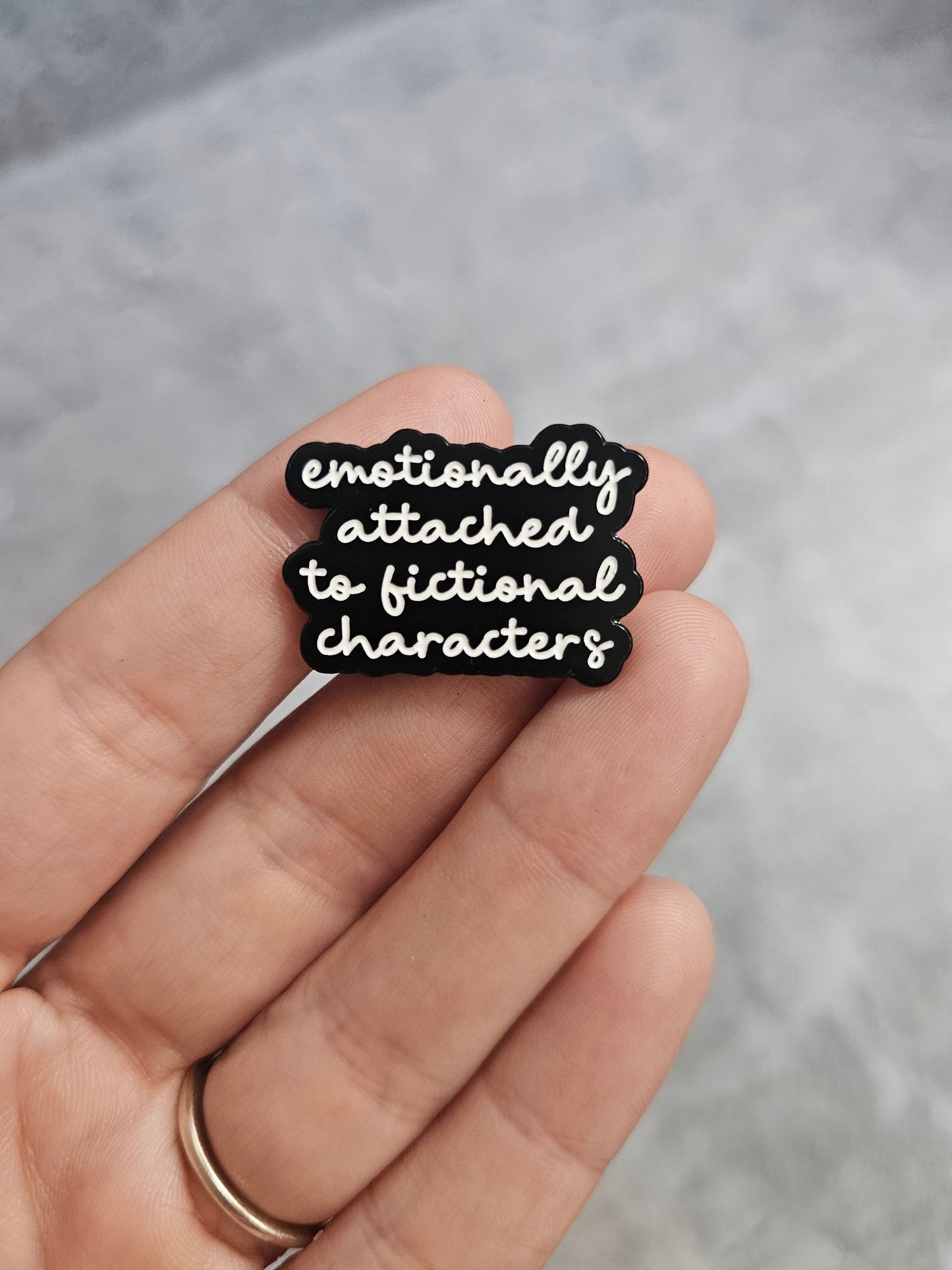 Emotionally attached to fictional characters Pin Badge
