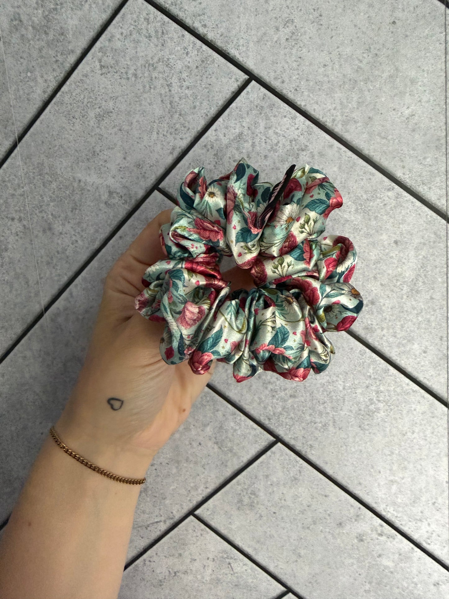 Blooming Spring MIDI Satin Hair Scrunchie