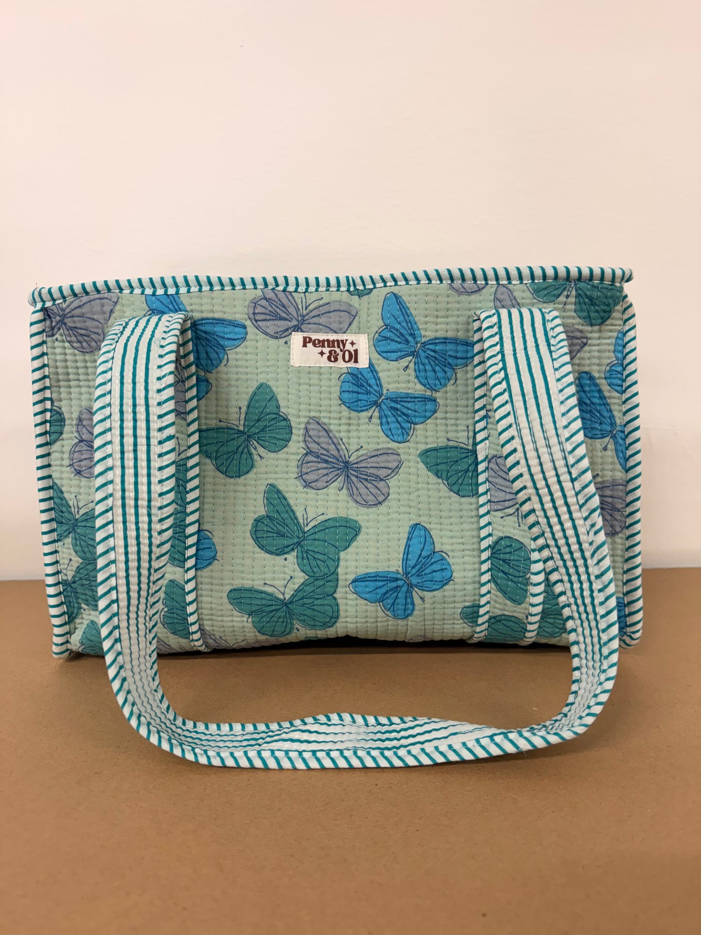 Butterfly Medium Cotton, handmade tote bag