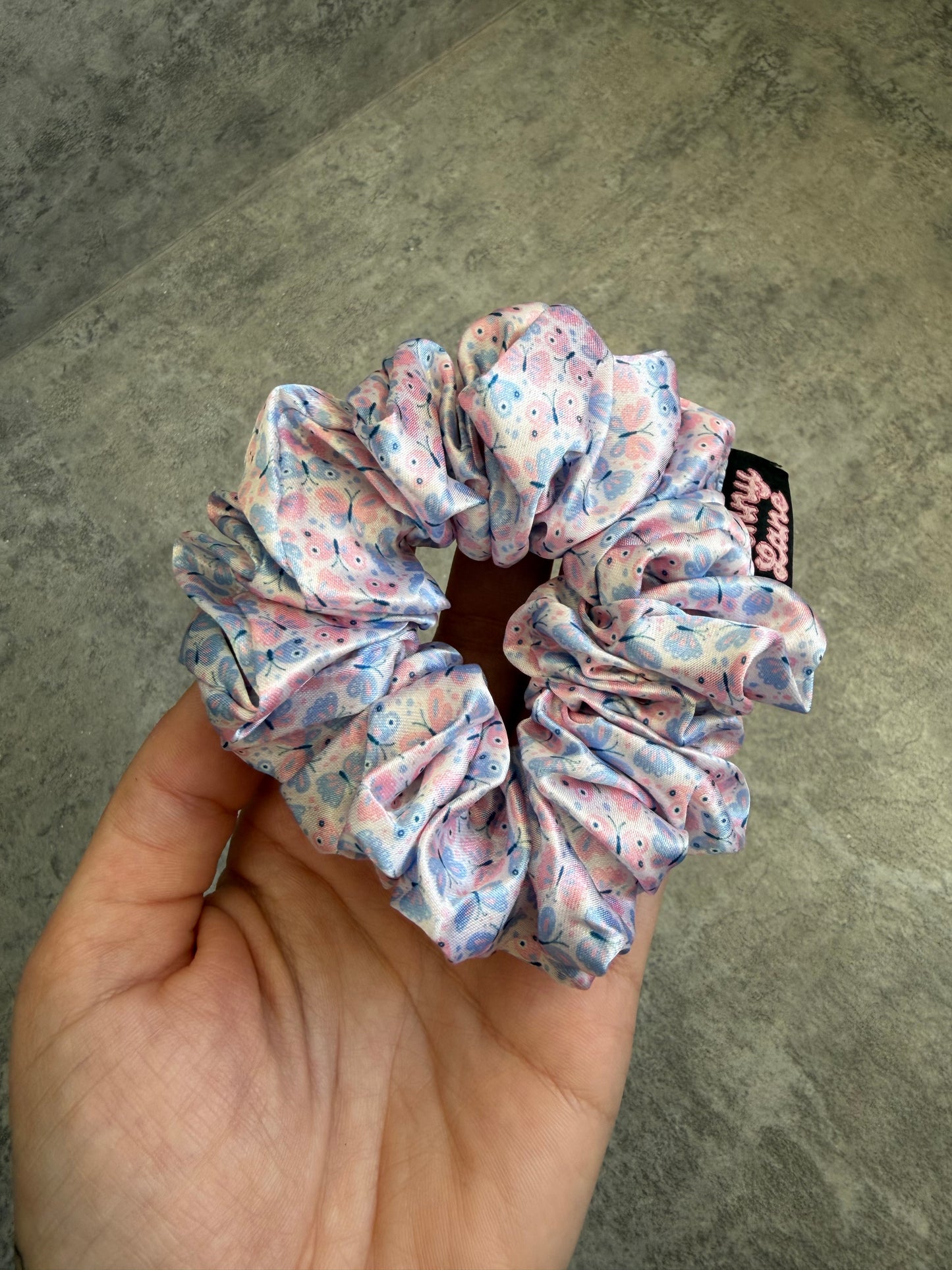 Pastel Butterflies MIDI Satin Hair Scrunchie