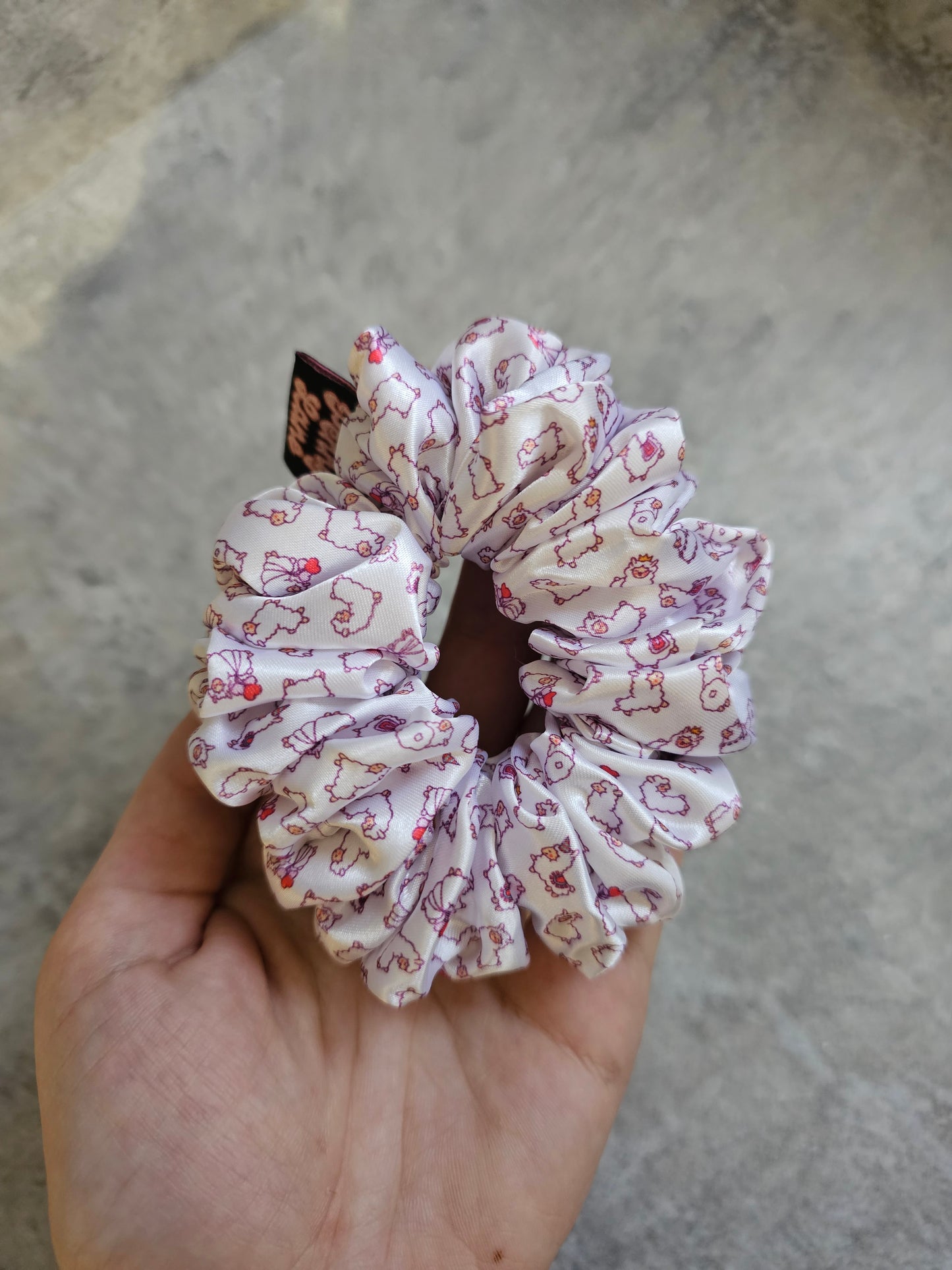Llama Party Midi Satin Hair Scrunchie