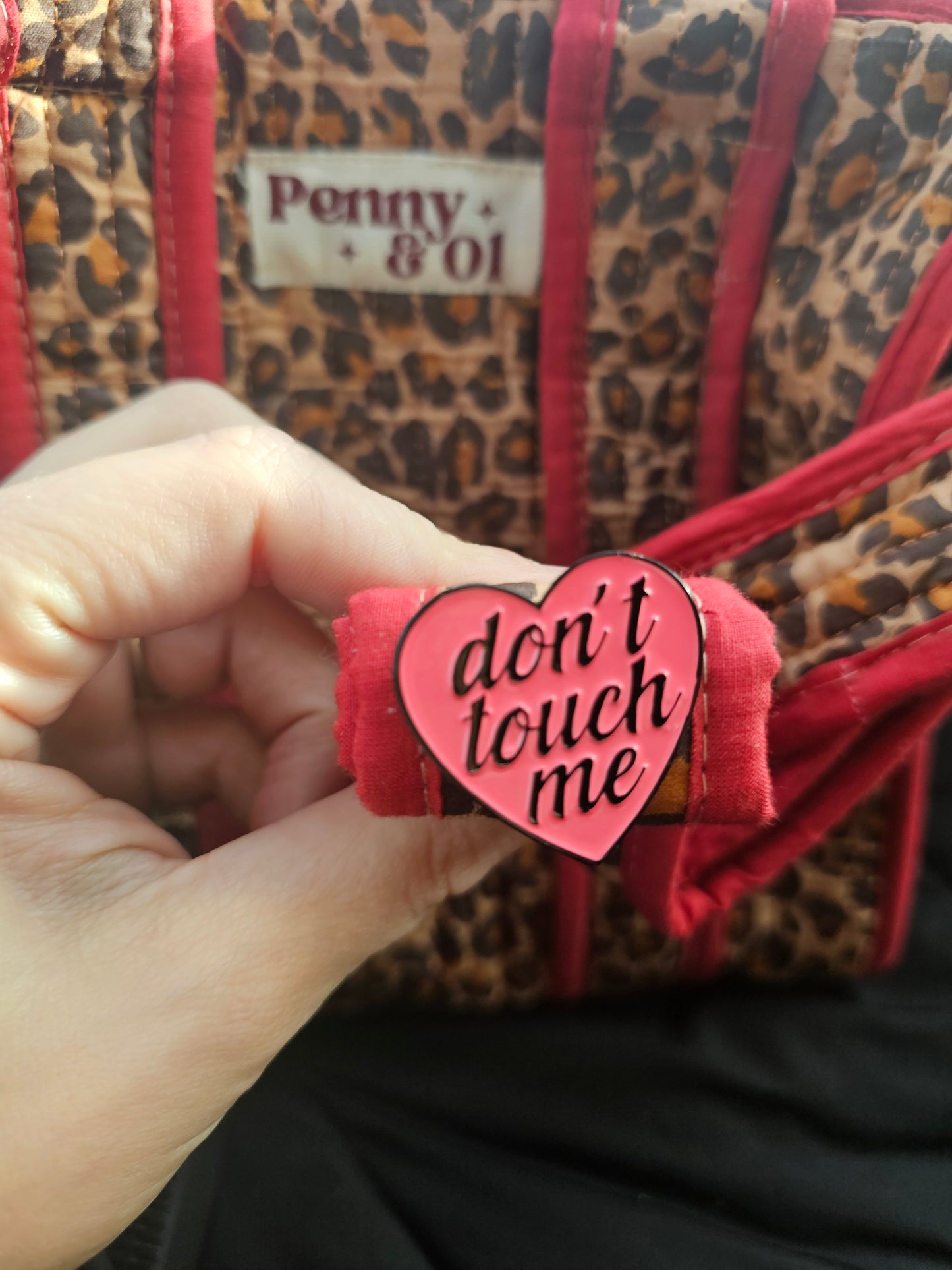 Dont touch me heart Pin Badge