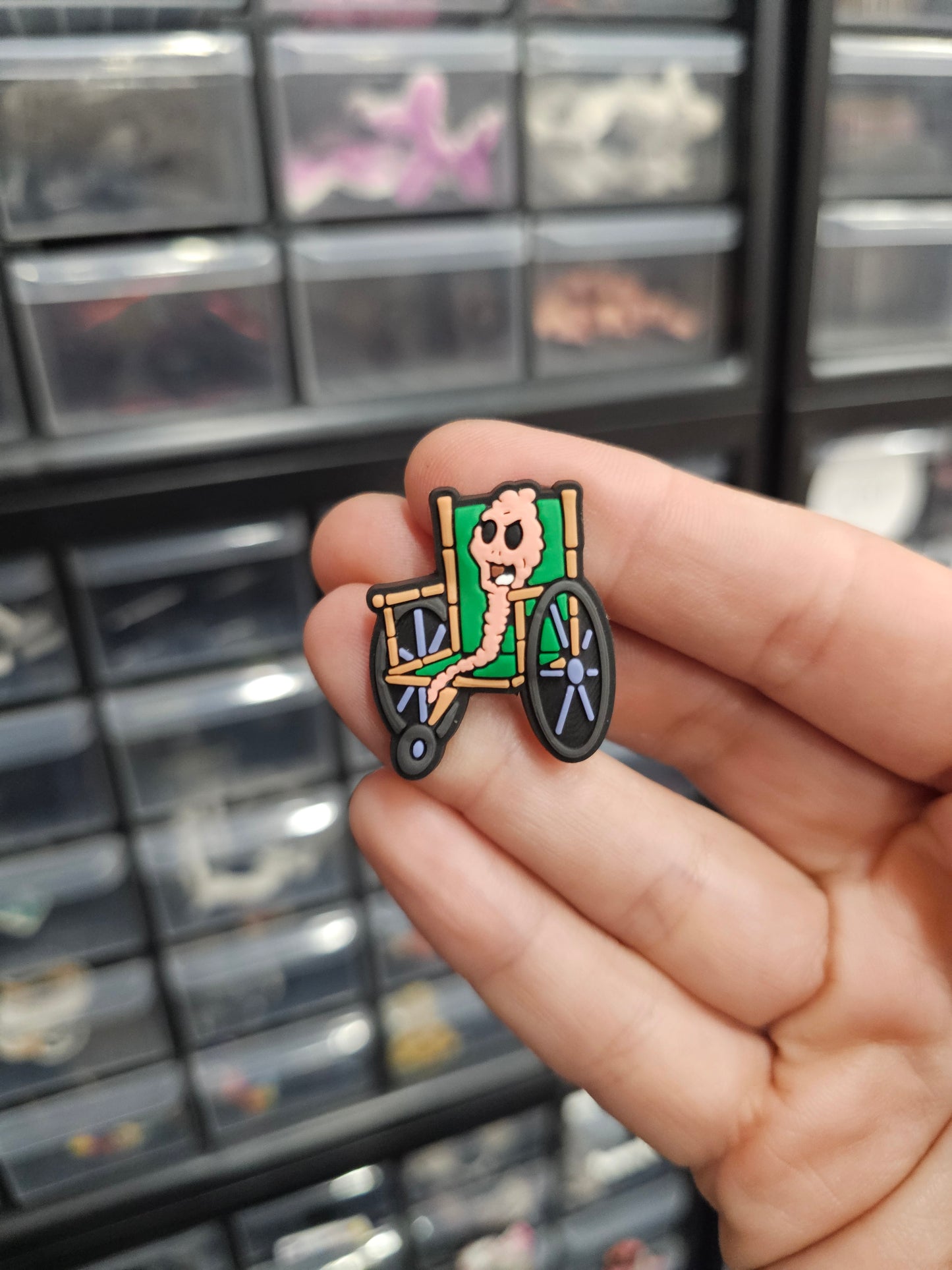 Wheelchair fish shoe charm