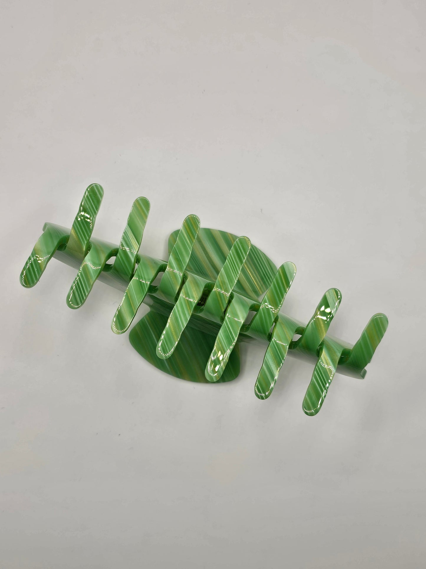 Green Marble Claw Clip