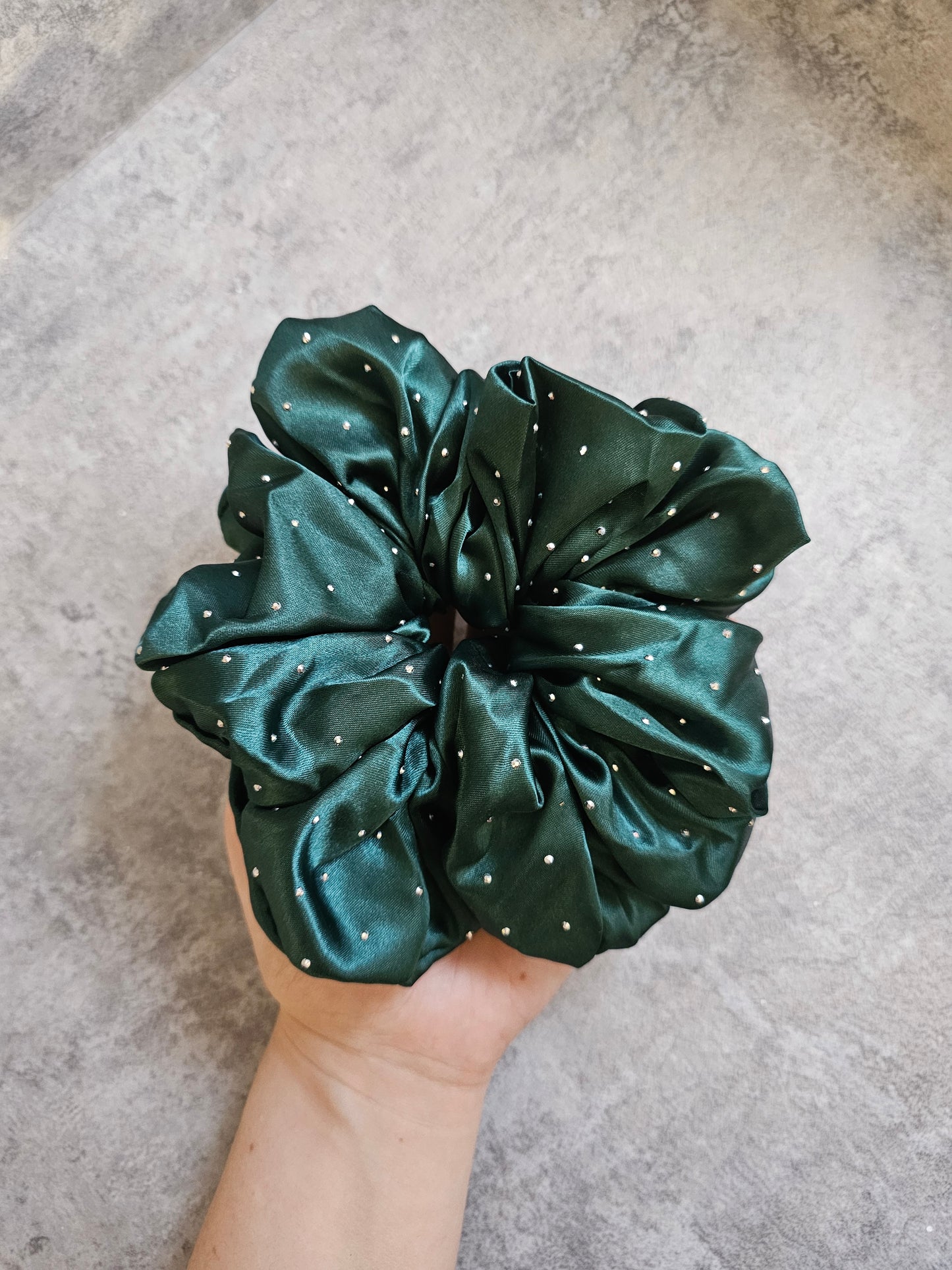 Diamante satin XL Hair Scrunchies