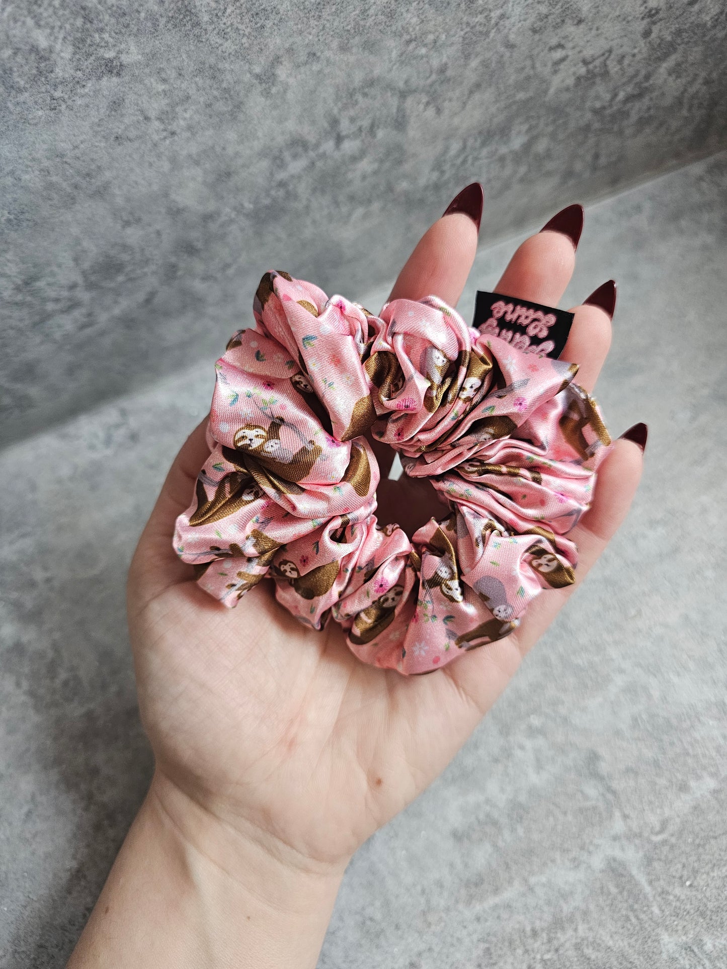 Sloths Midi Satin Hair Scrunchie, Hair accessories, Hair bobble