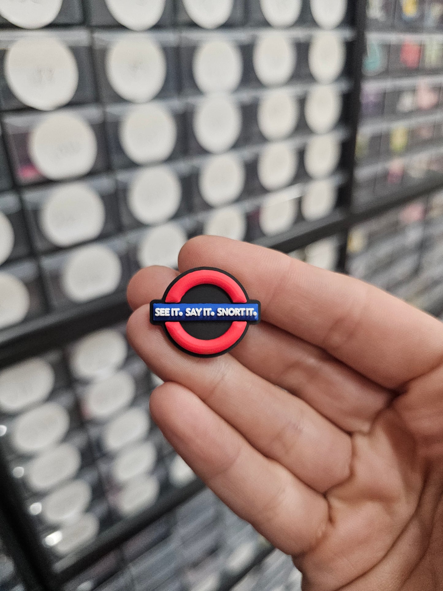 See it, say it, snrt it shoe charm