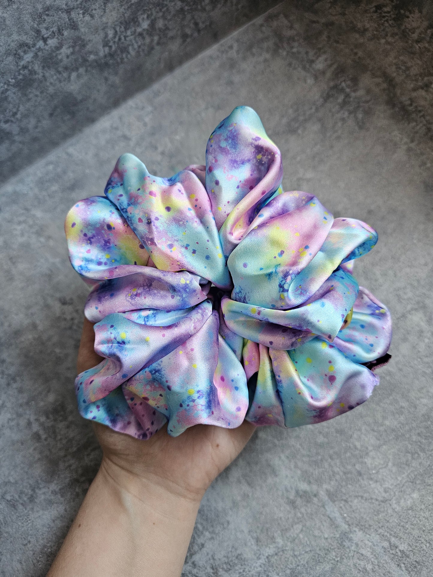 Pastel Watercolour XL, Luxury Satin Hair Scrunchie