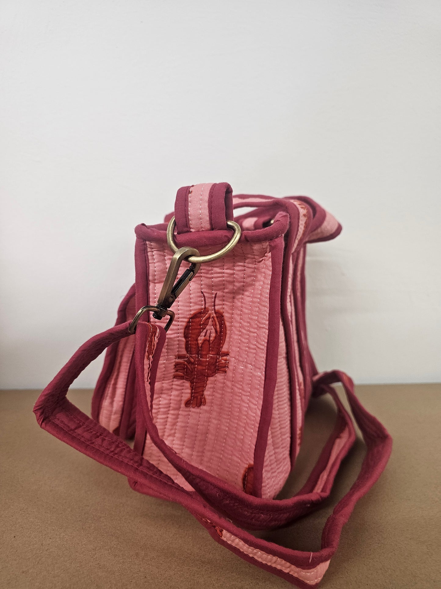 Pink Lobster Collection tote bags. Cotton tote bags all sizes