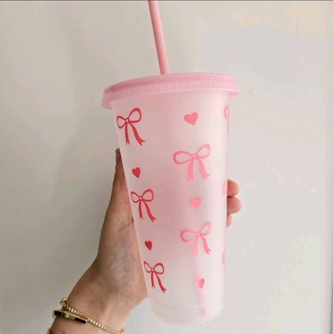 Pink bow tumbler