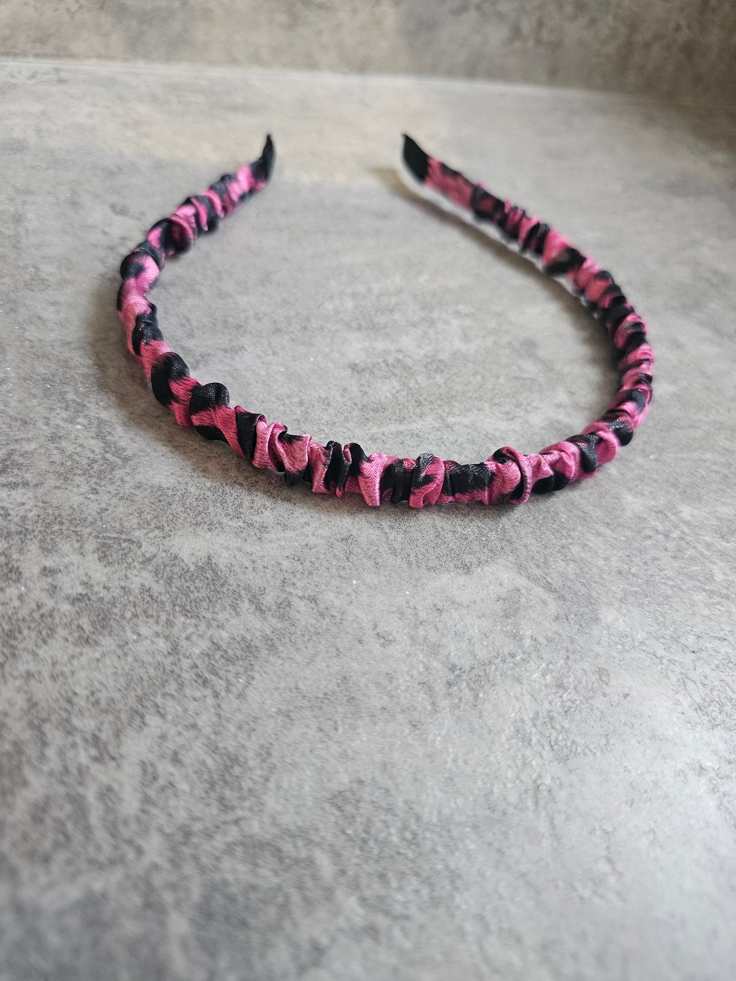 Thin Ruffle Headbands, Custom Print Satin Ruffle Headband, Gift