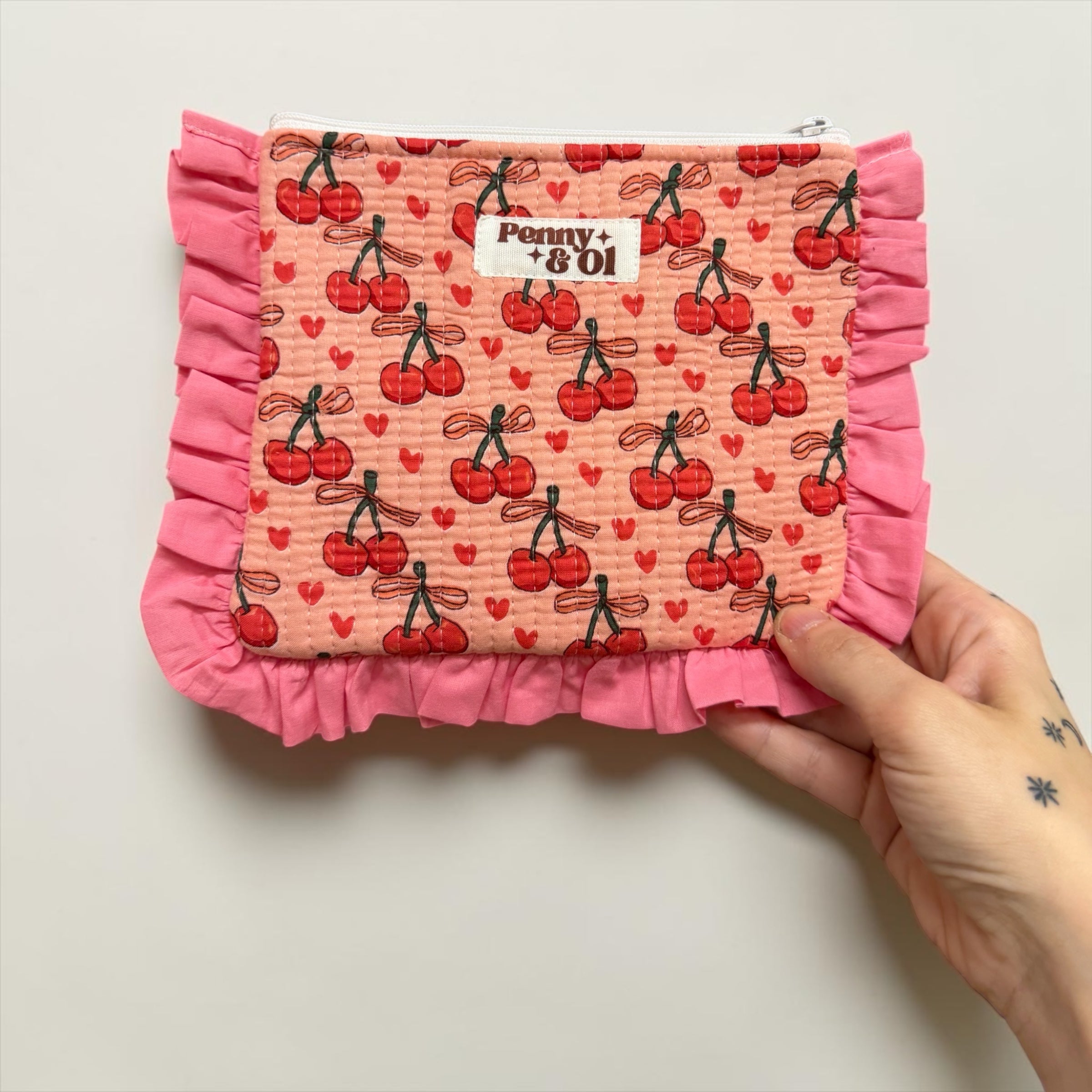 Cherry Love Ruffle Pouch