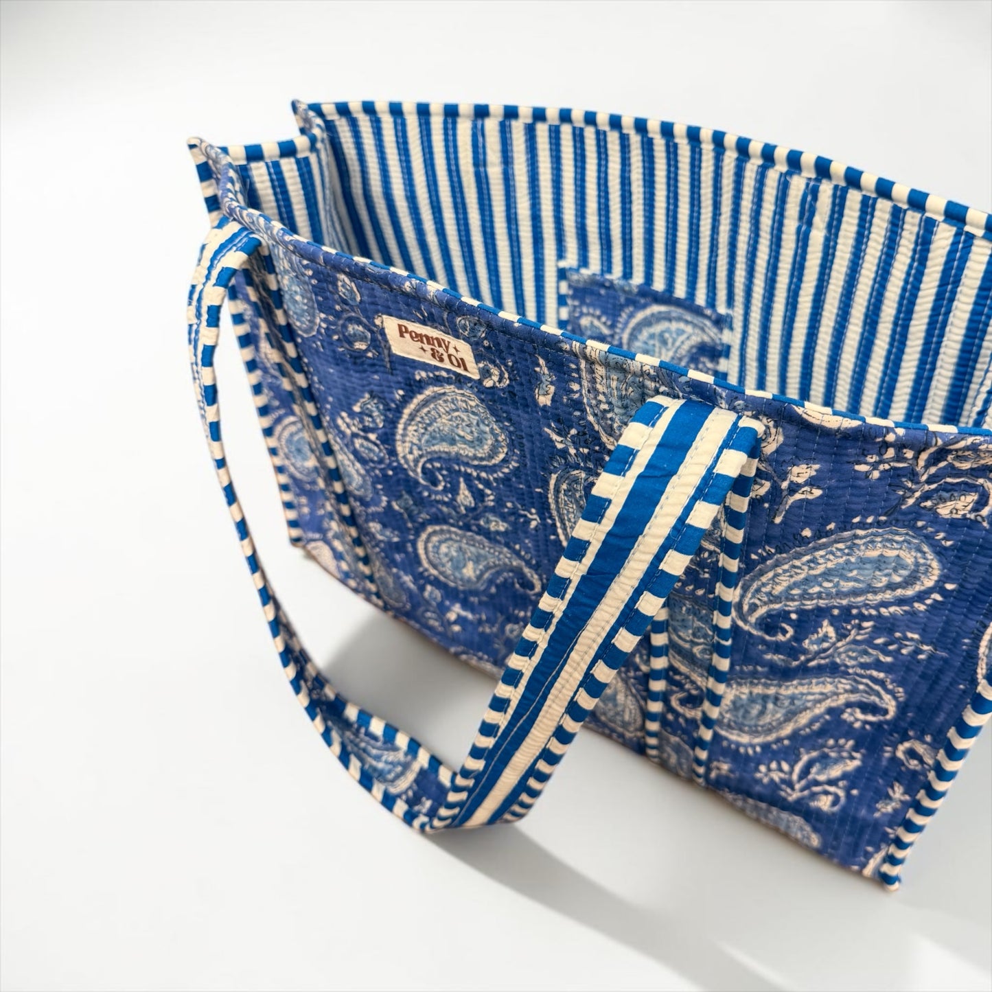 Blue Paisley collection, tote bags. Cotton tote bags all sizes