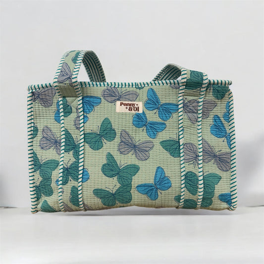 Butterfly Medium Cotton, handmade tote bag