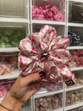 Pink Gingham Cowgirl Boots XL Satin Hair Scrunchie