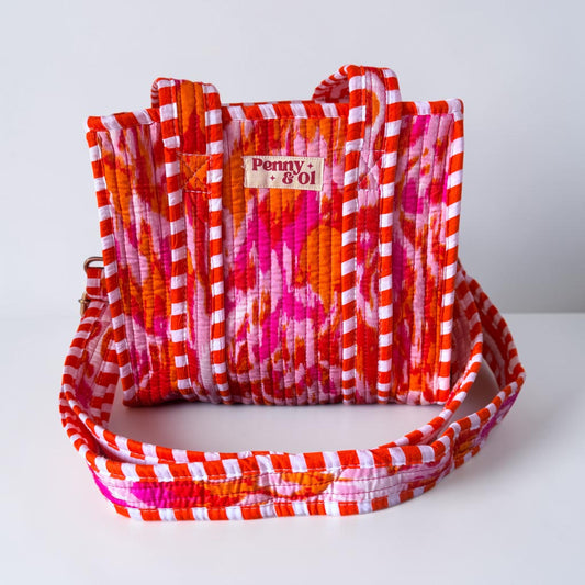 Pink and orange marble Mini Tote Bag - Penny & Ol