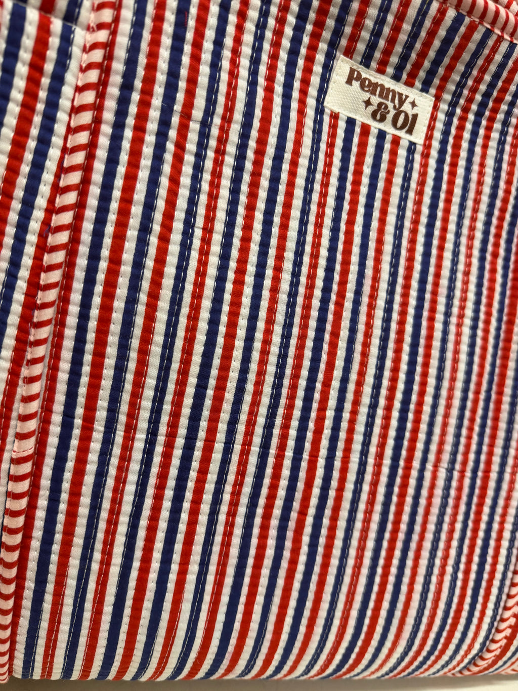 Red Blue Stripes MINI Tote Bag - Penny & Ol