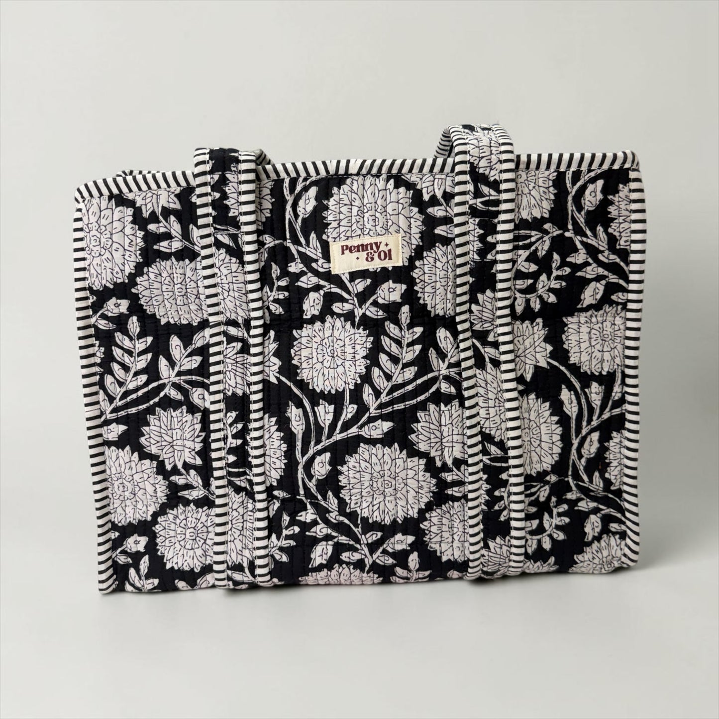 Midnight Blossom 15x14” Cotton tote bag
