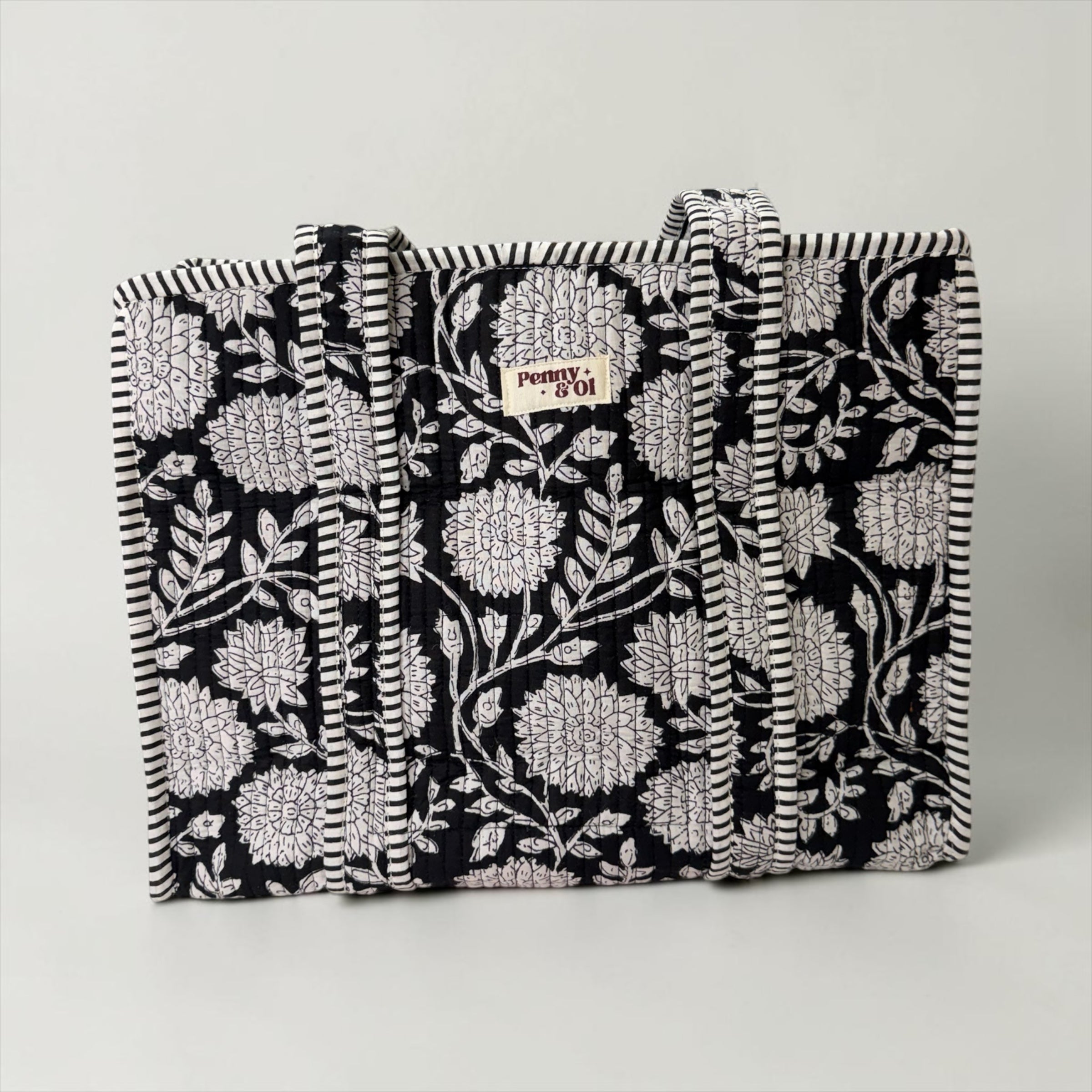 Midnight Blossom 15x14” Cotton tote bag