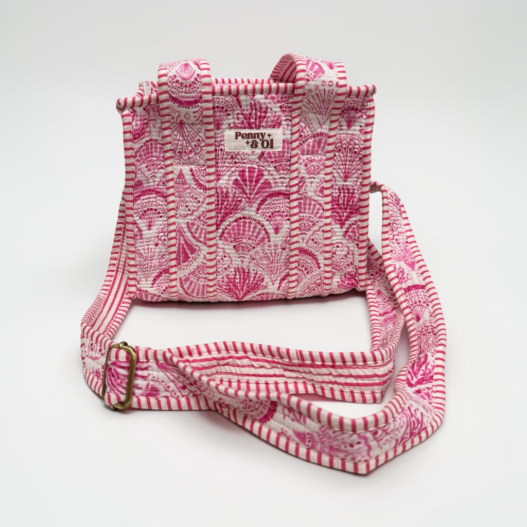Pink seashells MINI Tote Bag - Penny & Ol