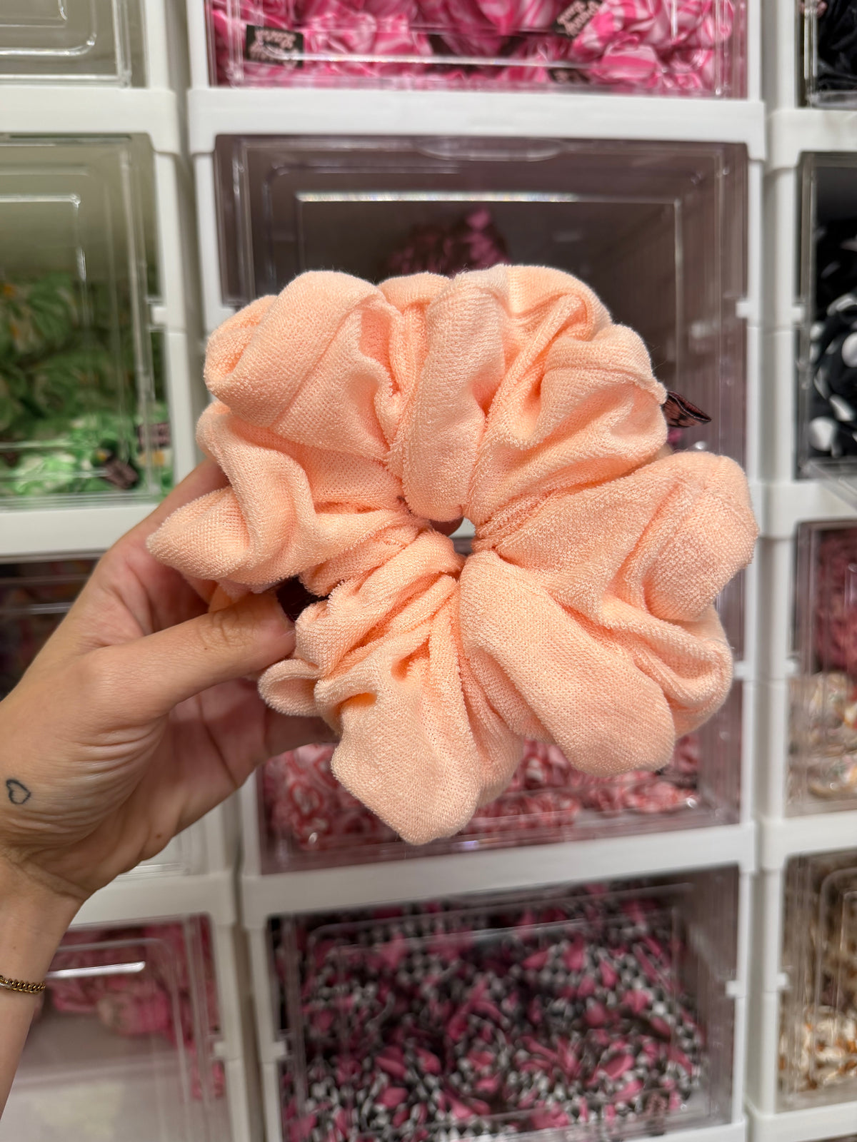 Peach Microfibre Towel XL Hair Scrunchie