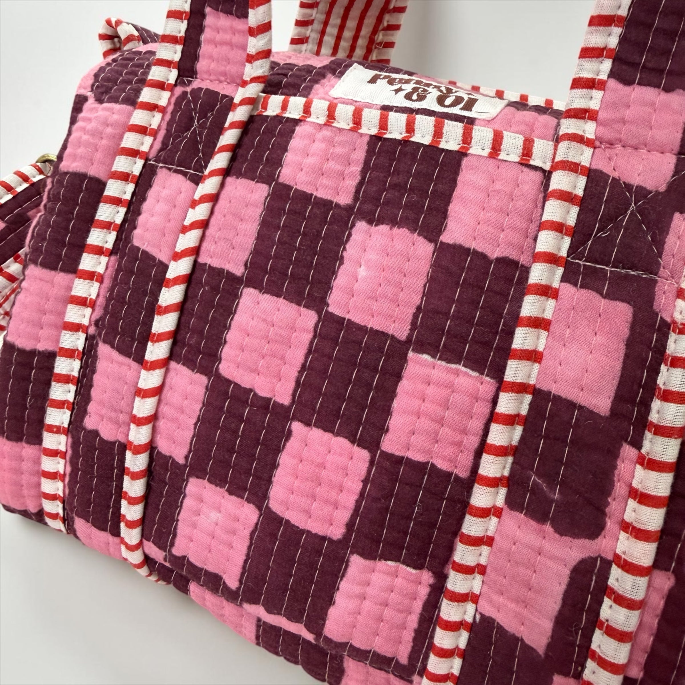 IMPERFECT Pink & Burgundy Mini Duffle Tote Bags - Penny & Ol