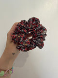 Floral snow leopard MIDI Satin Hair Scrunchie
