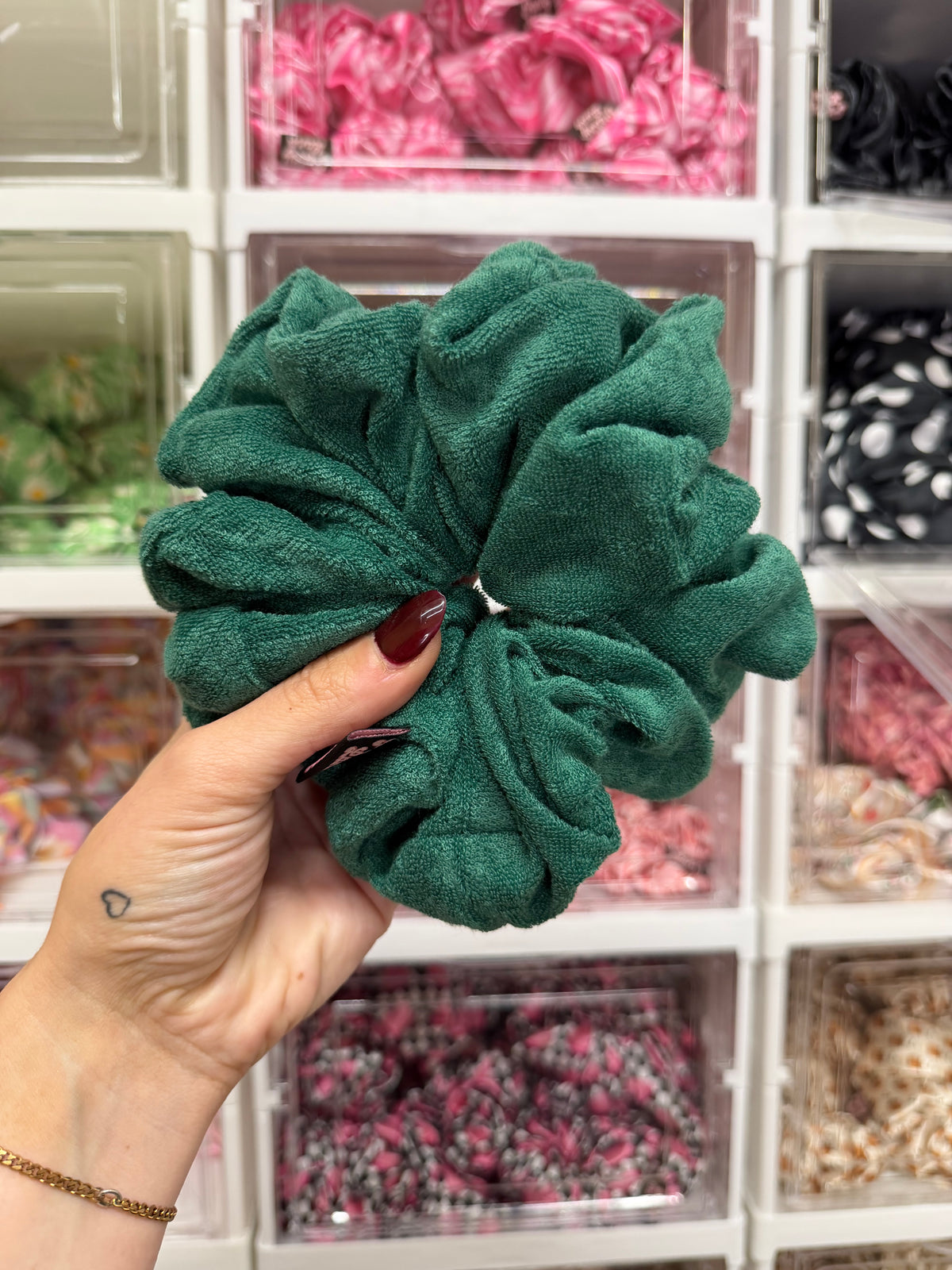 Emerald Green Microfibre Towel XL Hair Scrunchie