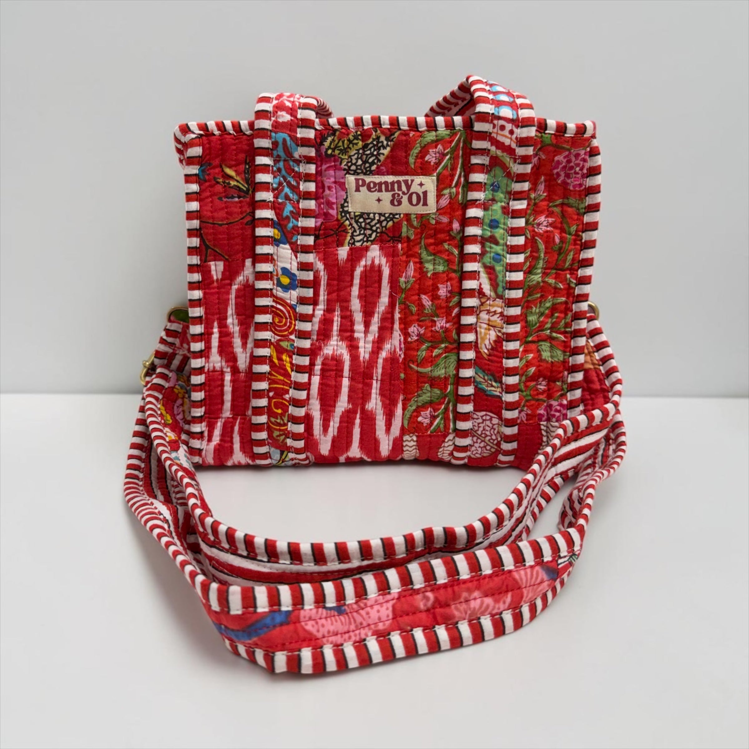 Red Patchwork MINI Tote Bag - Penny & Ol