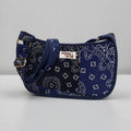 Navy Paisley Bandana Mini SHOULDER bag, cross body bag