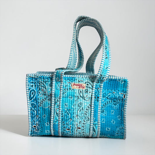 Blue Paisley Bandana MEDIUM Cotton tote bag