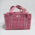 Pink Gingham MEDIUM Cotton tote bag