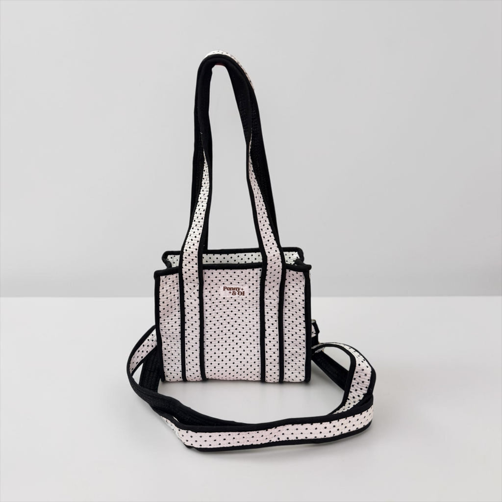 White & black polka dot MINI Tote Bag - Penny & Ol