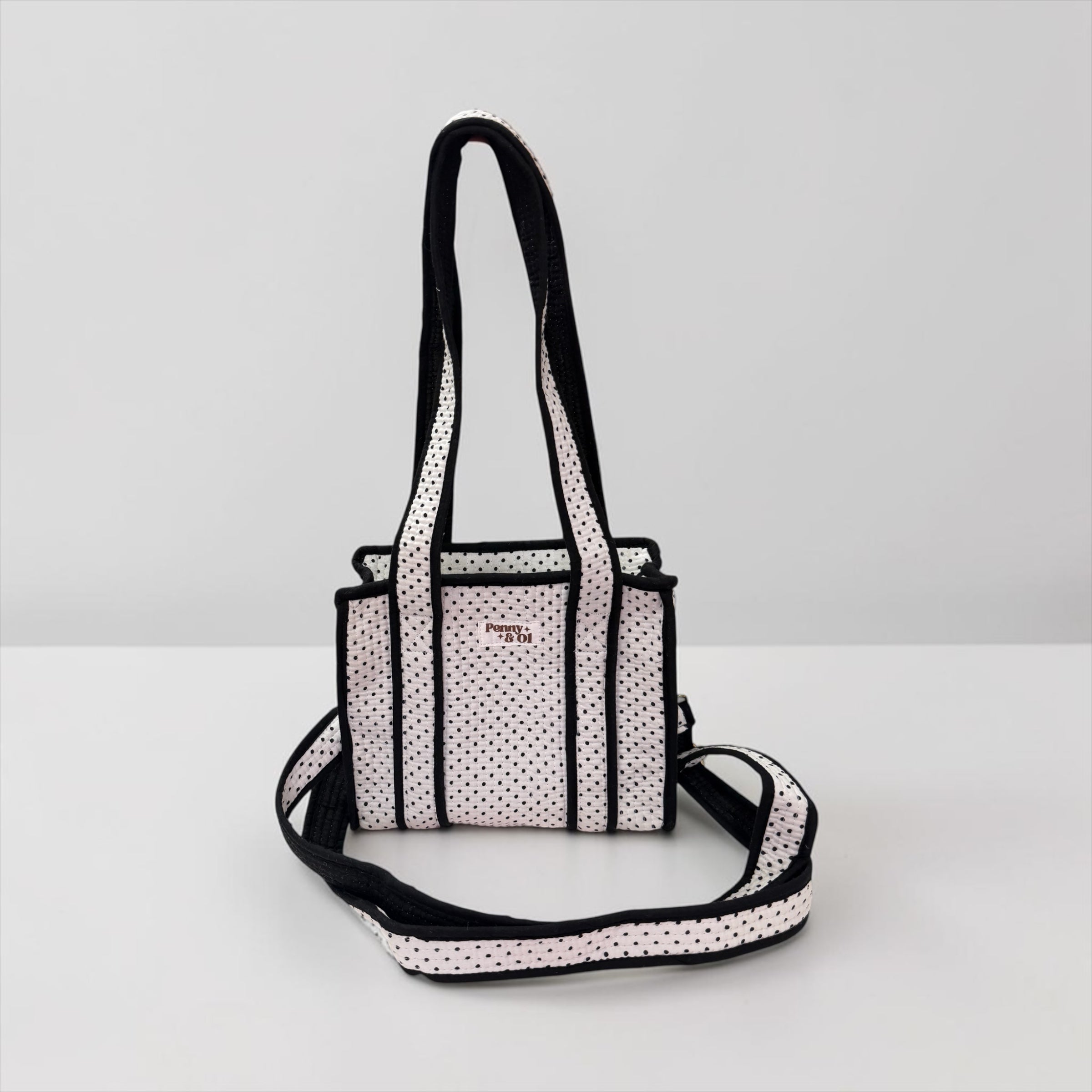 White & black polka dot MINI Tote Bag - Penny & Ol