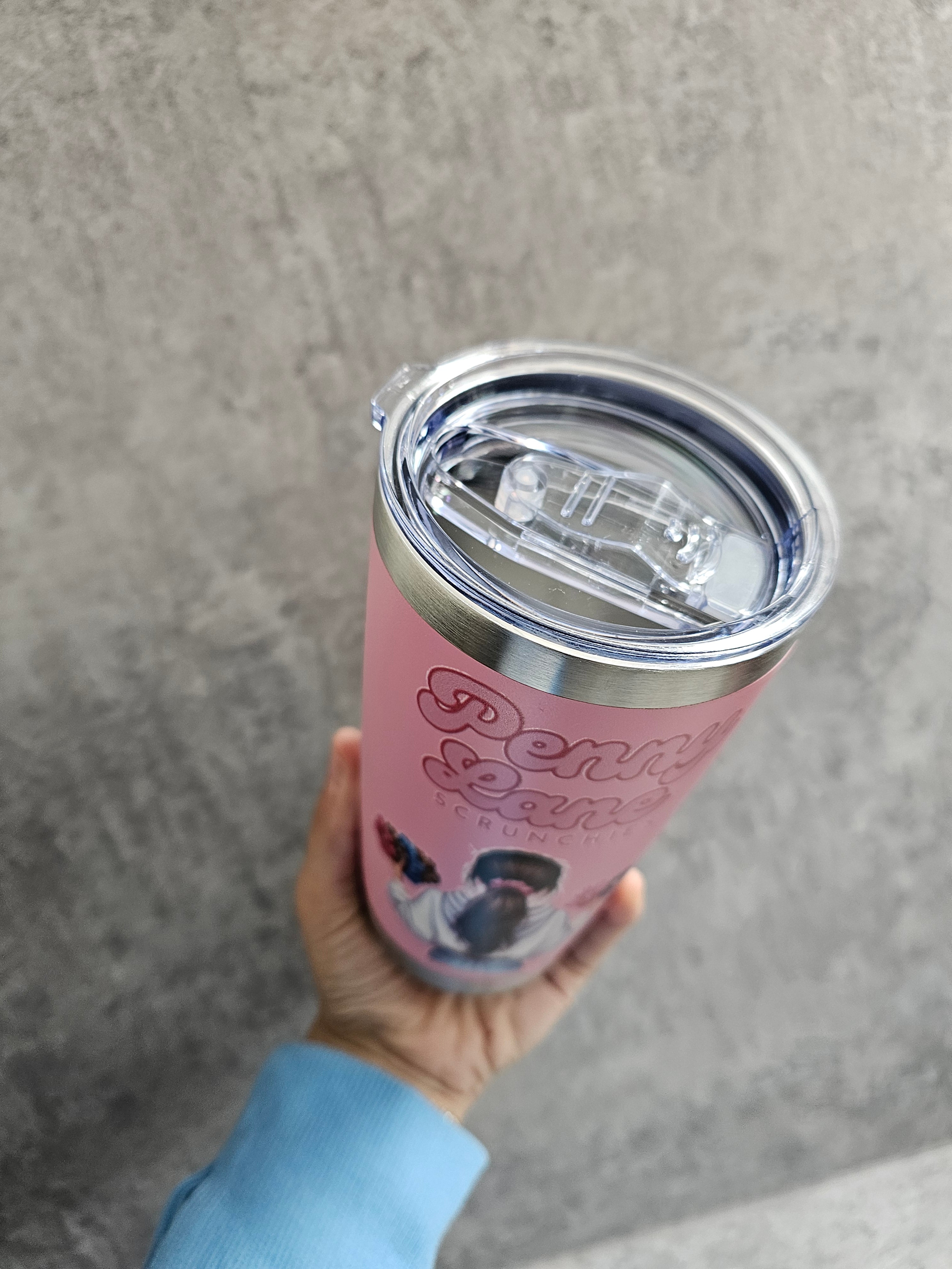Travel mug, Penny Lane Scrunchies Travel mug.