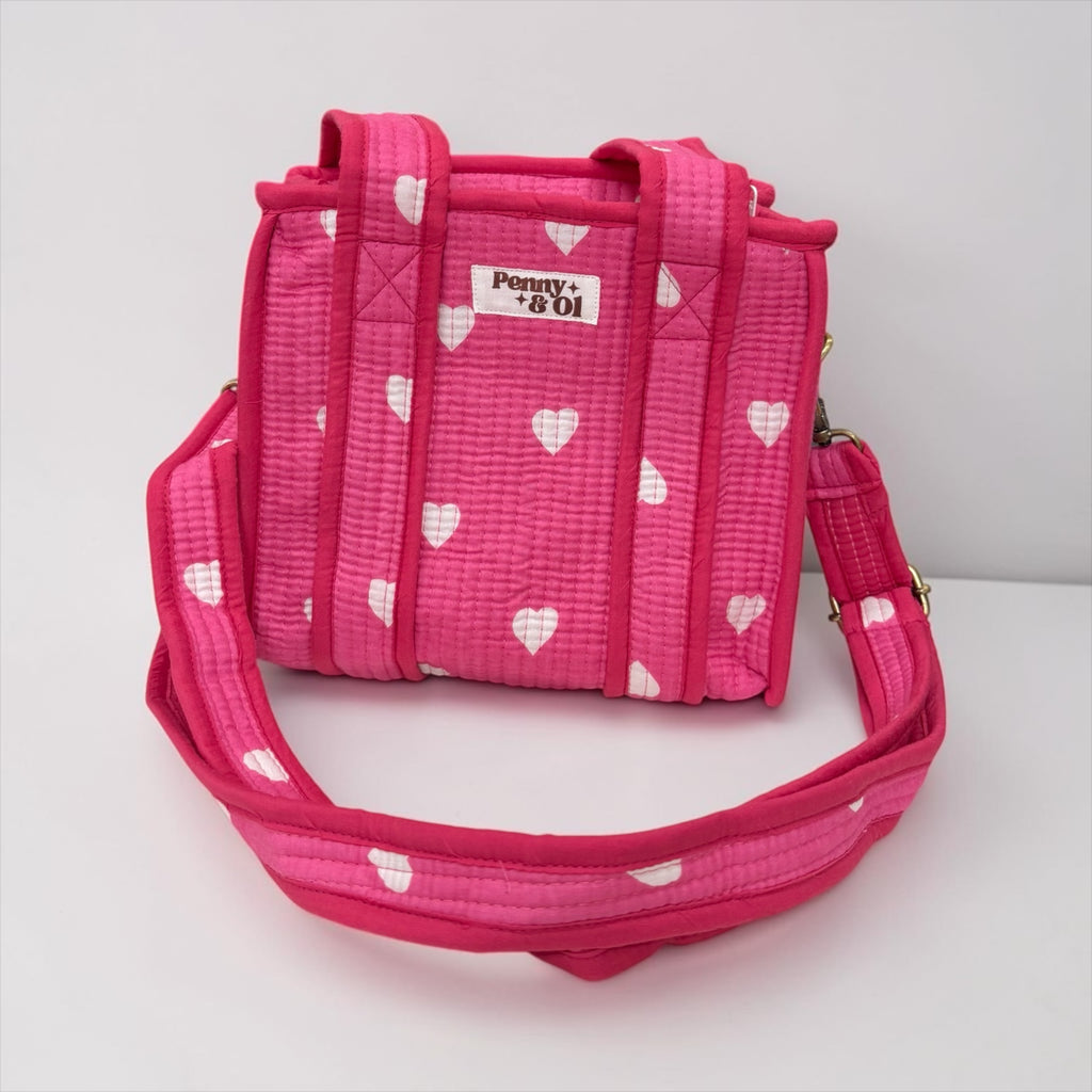 Pink Hearts MINI Tote Bag - Penny & Ol