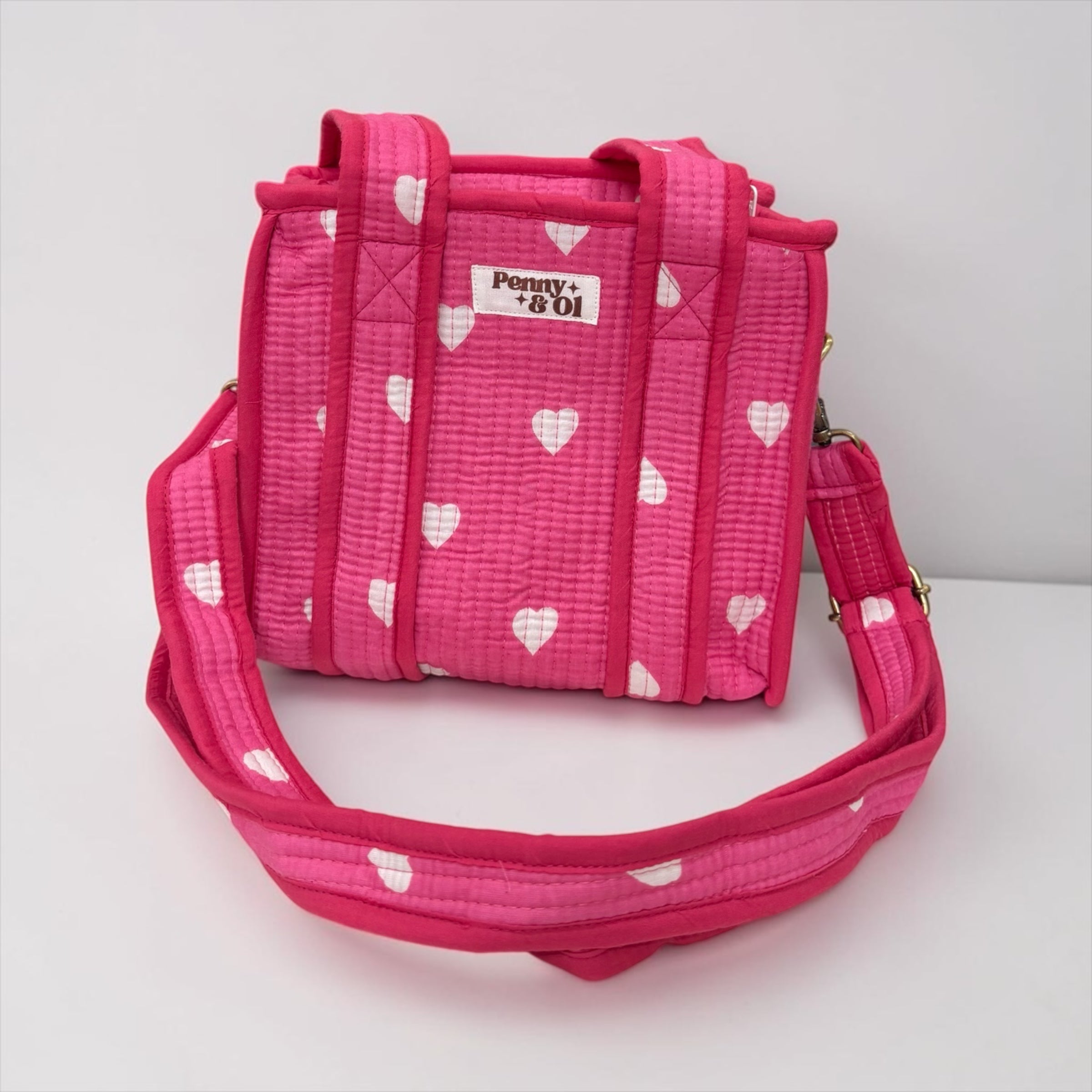 Pink Hearts MINI Tote Bag - Penny & Ol
