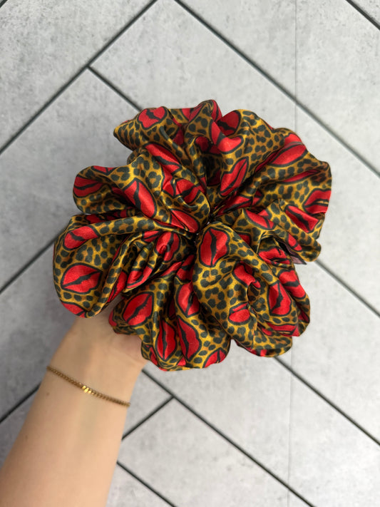 Leopard Lips XL Satin Hair Scrunchie