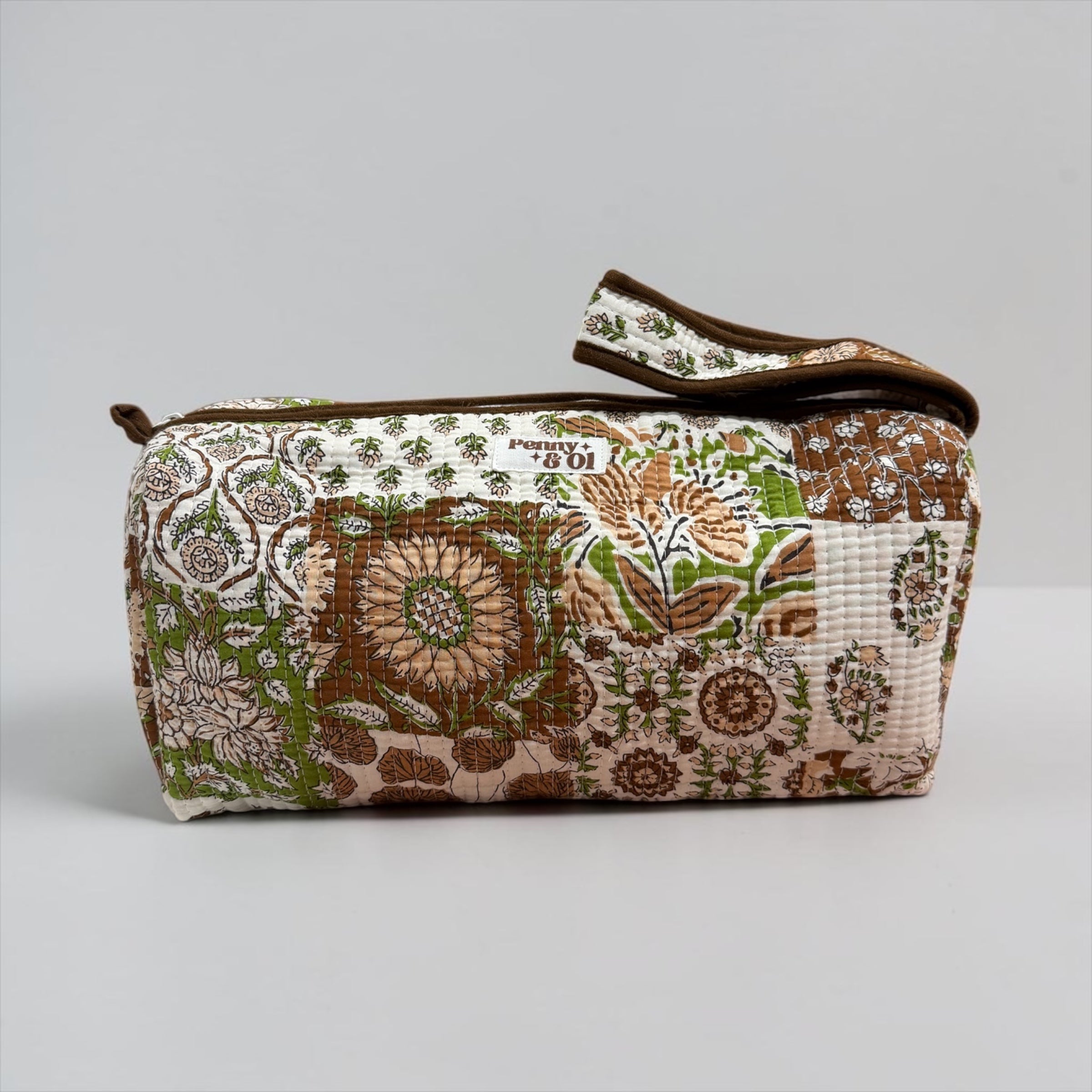 Hair tool bag, Cotton hair tool zip pouch with compartments
